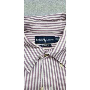 Polo Ralph Lauren Shirt Men 16.5 34/35  Classic Fit Striped Button  Long Sleeve